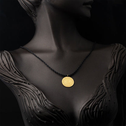 22K Yellow Gold Vintage Dated Half Coin Pendant
