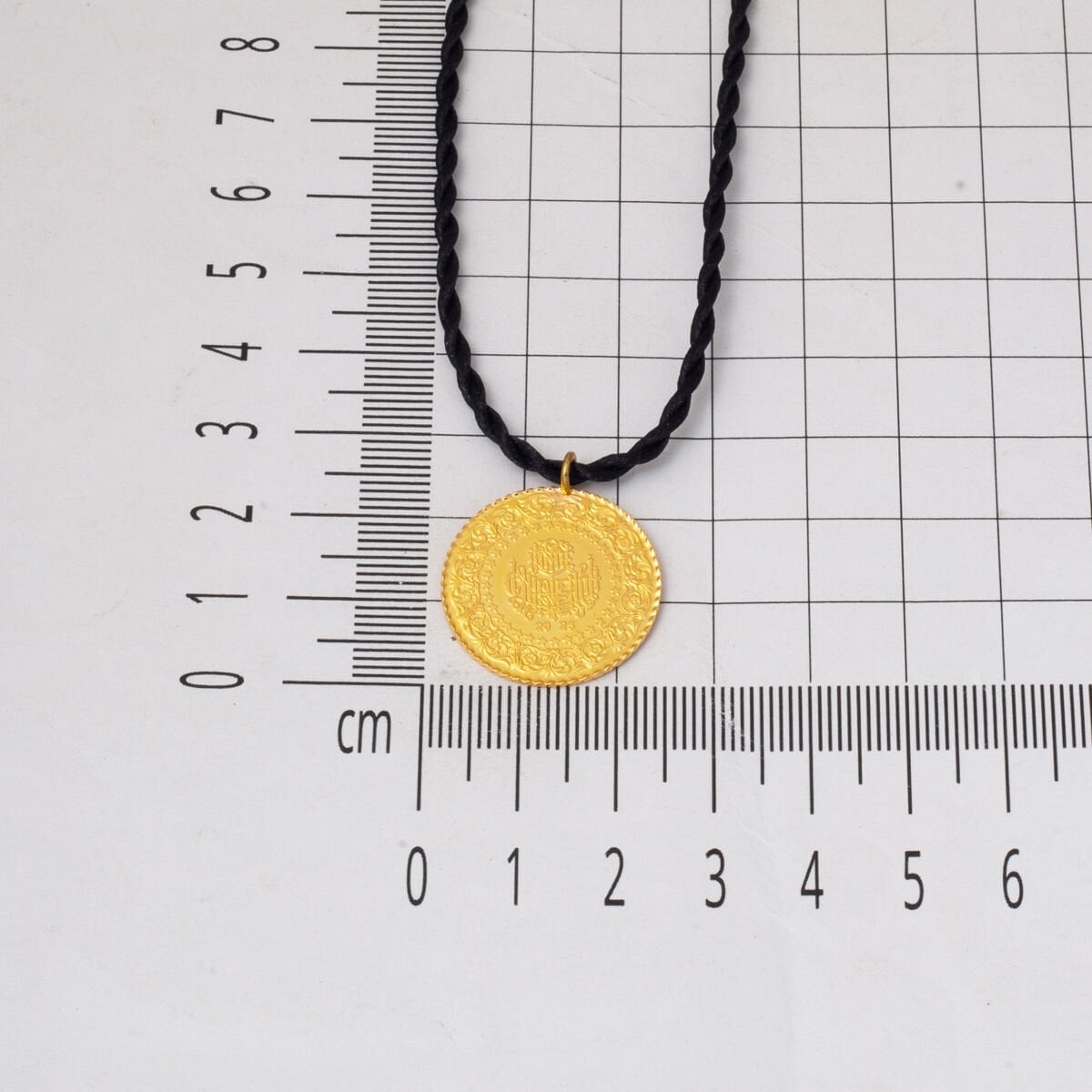 22K Yellow Gold Vintage Dated Half Coin Pendant