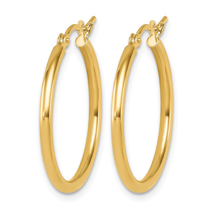 14k Yellow Gold 14K 2x25mm Polished Hoop Earrings