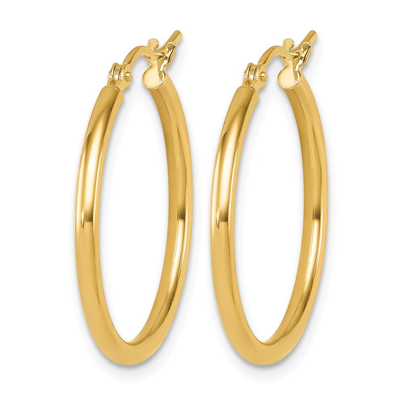 14k Yellow Gold 14K 2x25mm Polished Hoop Earrings