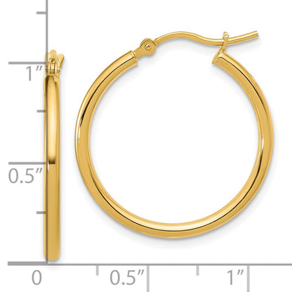 14k Yellow Gold 14K 2x25mm Polished Hoop Earrings