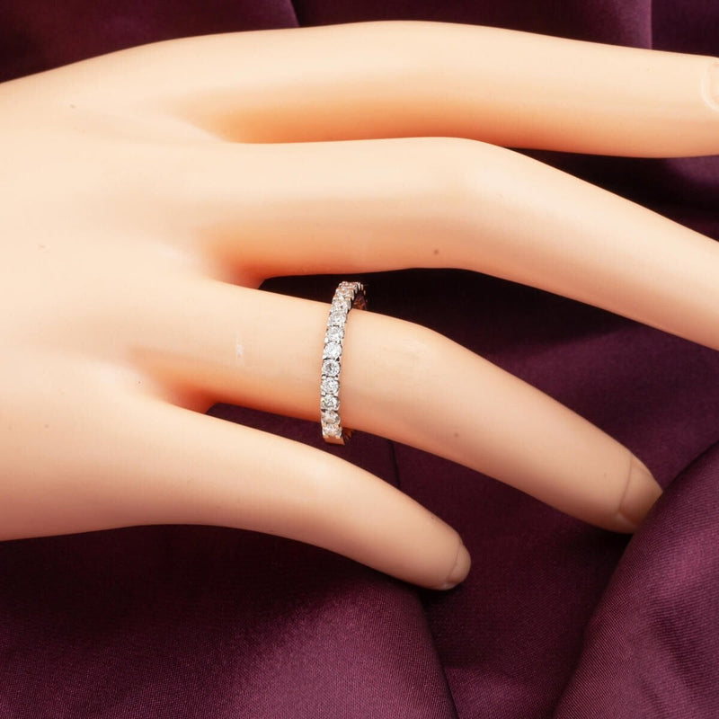14K White Gold 0.54 Ct Half Eternity Diamond Ring