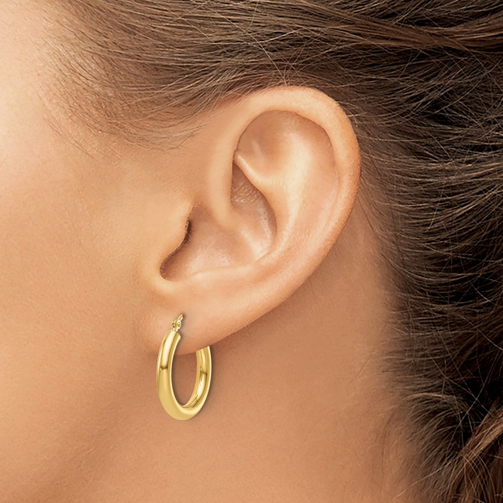 14K Yellow Gold Polished 3mm Hoop Earrings