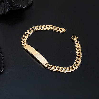 14K Yellow Gold Curb Chain Children's ID Bracelet