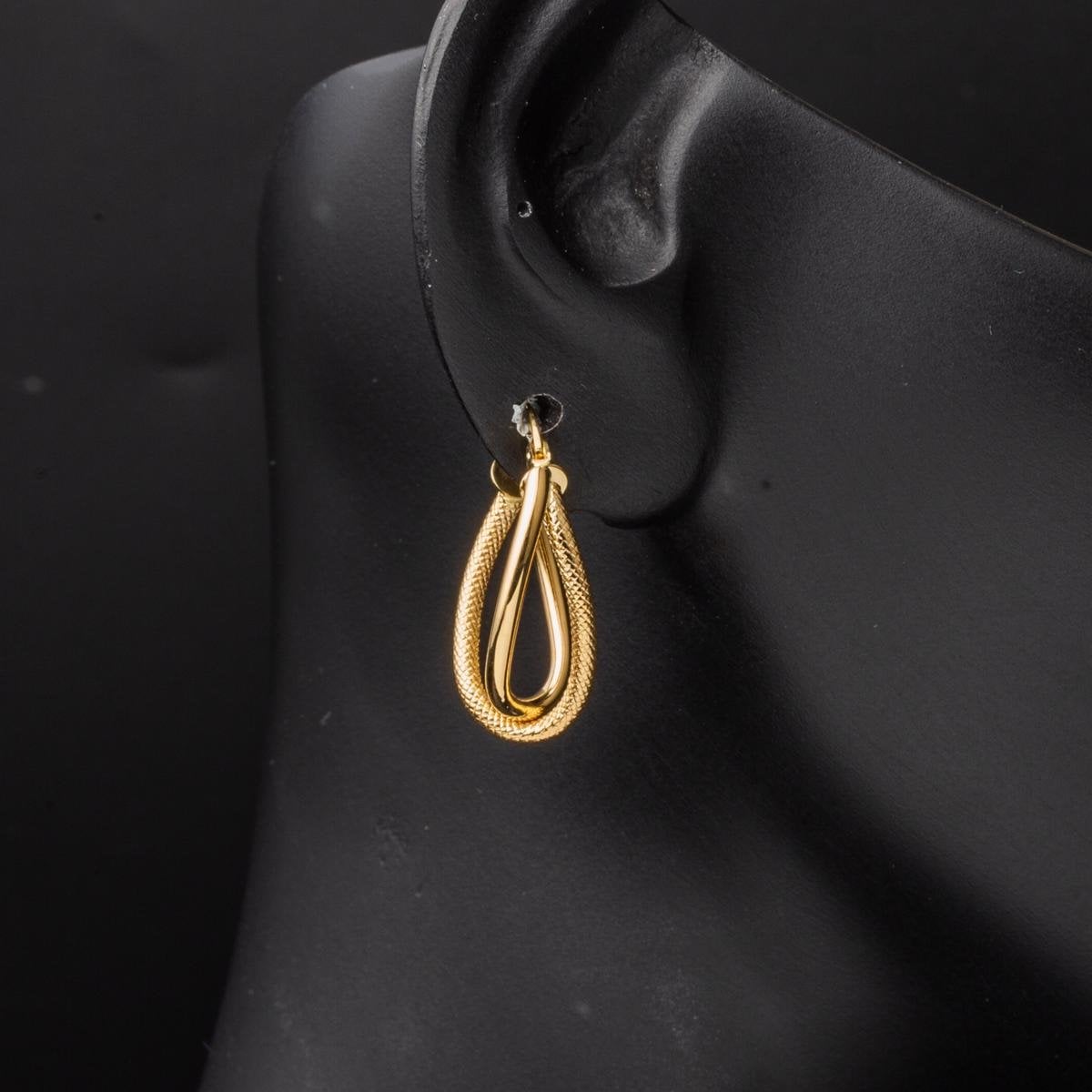 14K Yellow Gold 2.5 cm Diameter Asymmetric Hoop Earrings