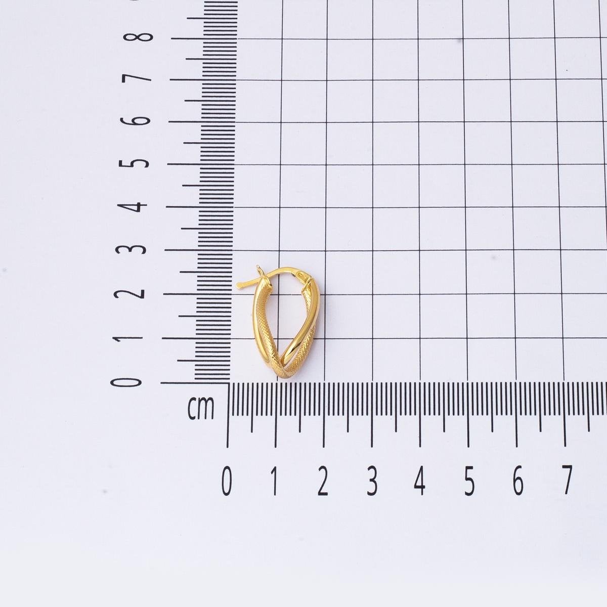 14K Yellow Gold 2.5 cm Diameter Asymmetric Hoop Earrings