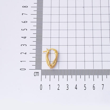14K Yellow Gold 2.5 cm Diameter Asymmetric Hoop Earrings