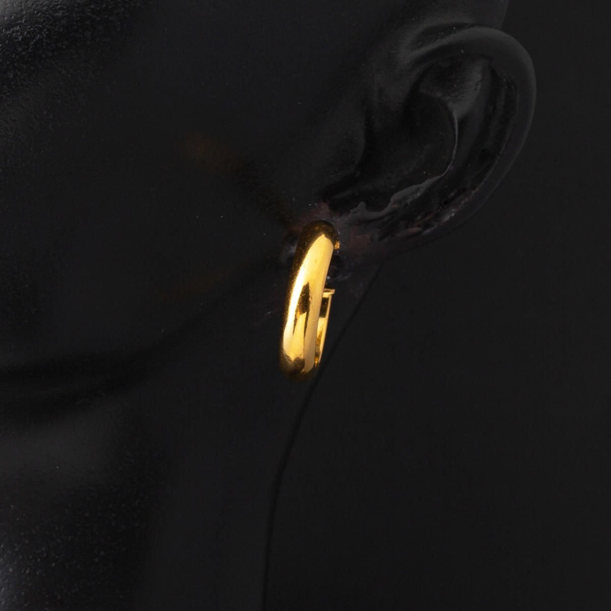 22K Yellow Gold Classic Hoop Earrings 2.5 cm Diameter