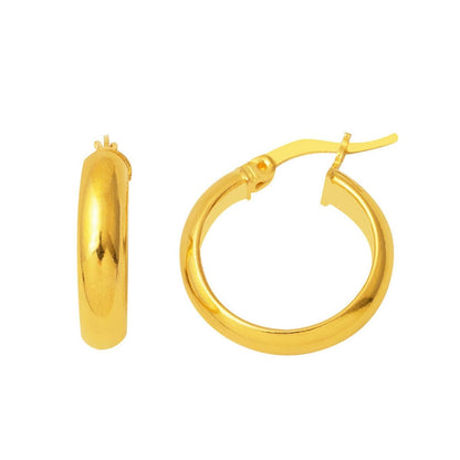 22K Yellow Gold Classic Hoop Earrings 2.5 cm Diameter