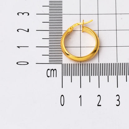 22K Yellow Gold Classic Hoop Earrings 2.5 cm Diameter