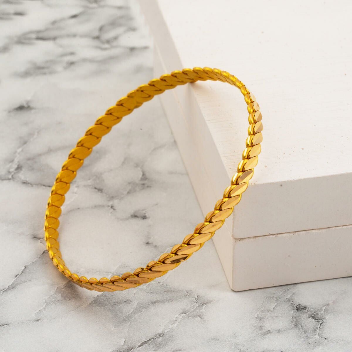 22K Yellow Gold Adana Twisted 3-Piece Bangle (25 g)