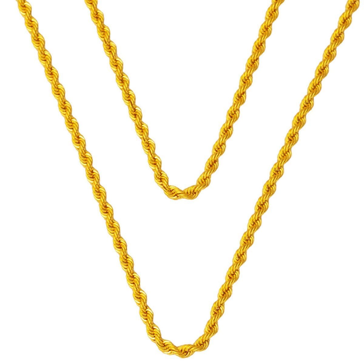 22K Yellow Gold 2.5 Meter Twisted Chain | Goldia.com