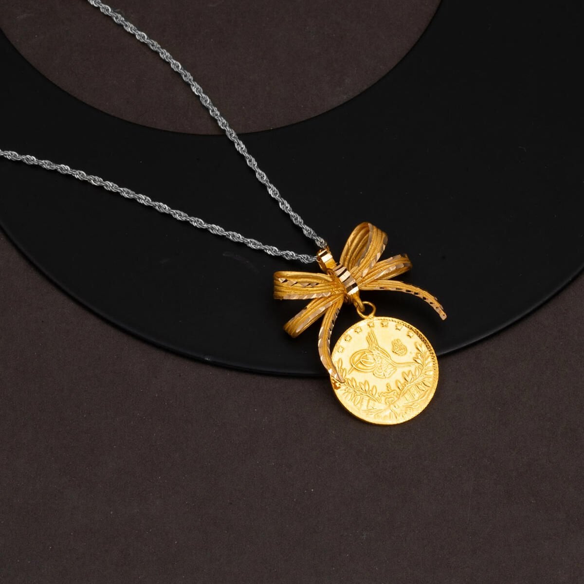 22K Yellow Gold Half Ottoman Resat Coin Pendant (7.11 g)