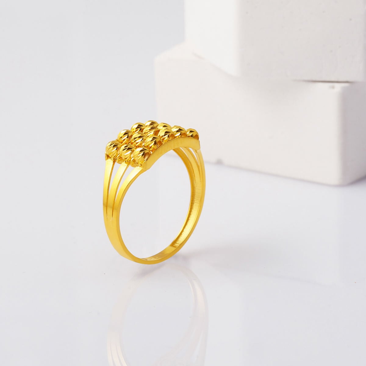 14K Yellow Gold Bead Ring
