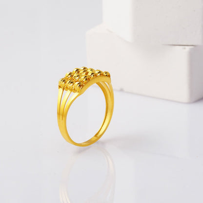 14K Yellow Gold Bead Ring
