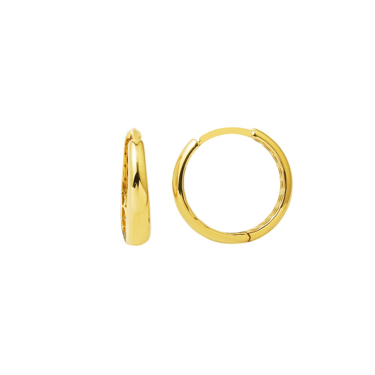 14K Yellow Gold Hidden Lock Hoop Earrings