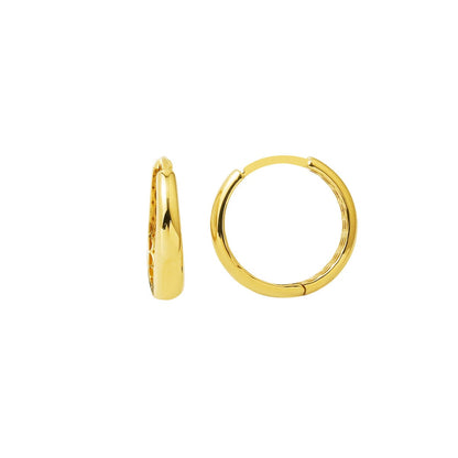 14K Yellow Gold Hidden Lock Hoop Earrings
