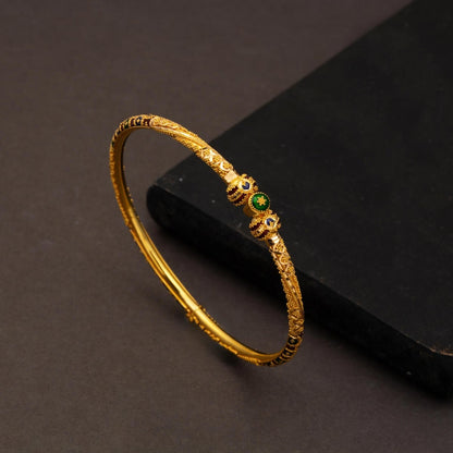 22K Yellow Gold Indian Style Lock Enamel Bangle