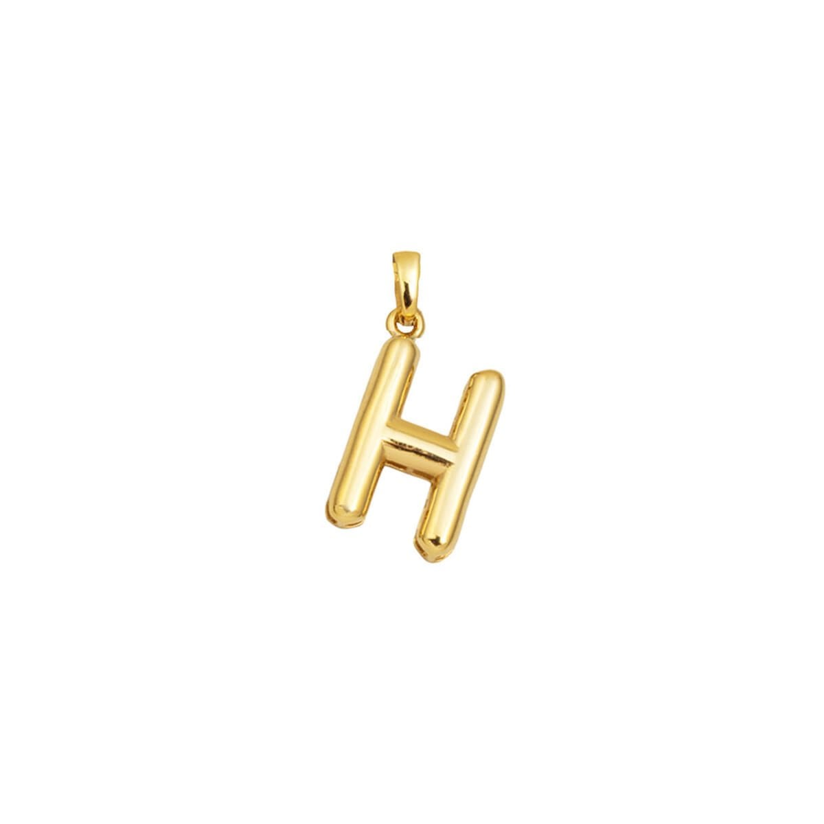 14K Yellow Gold Balloon Initial H Pendant