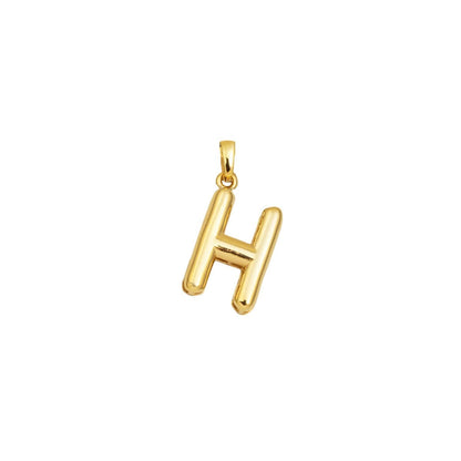 14K Yellow Gold Balloon Initial H Pendant