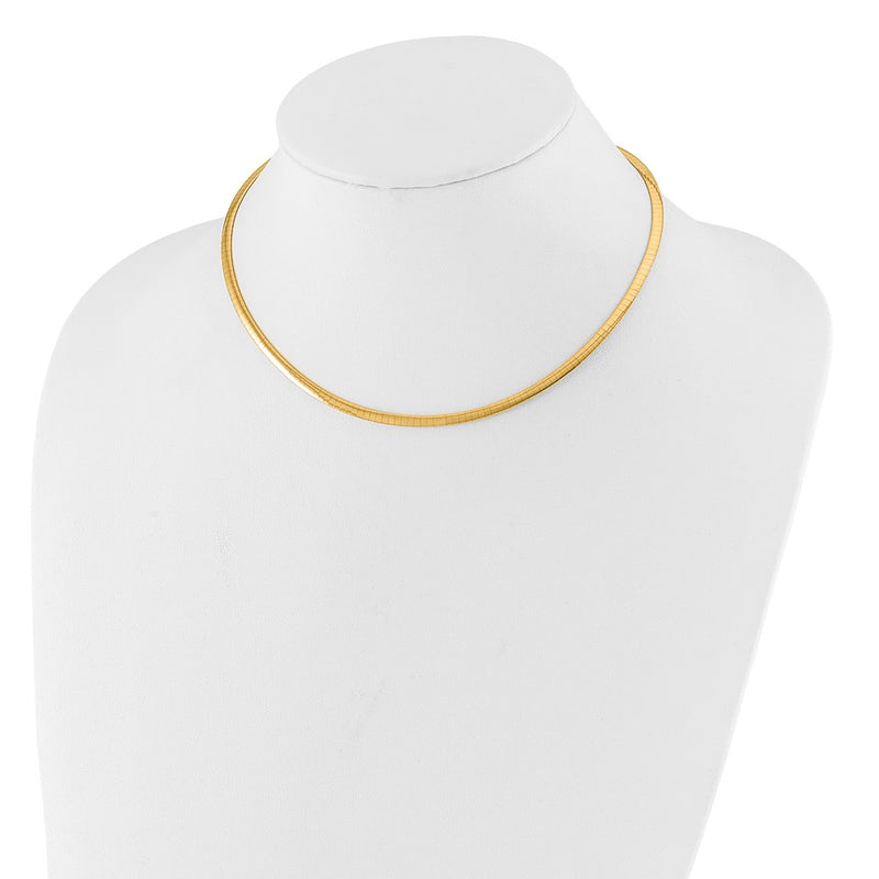 14K Two Tone 3mm Reversible Omega Necklace