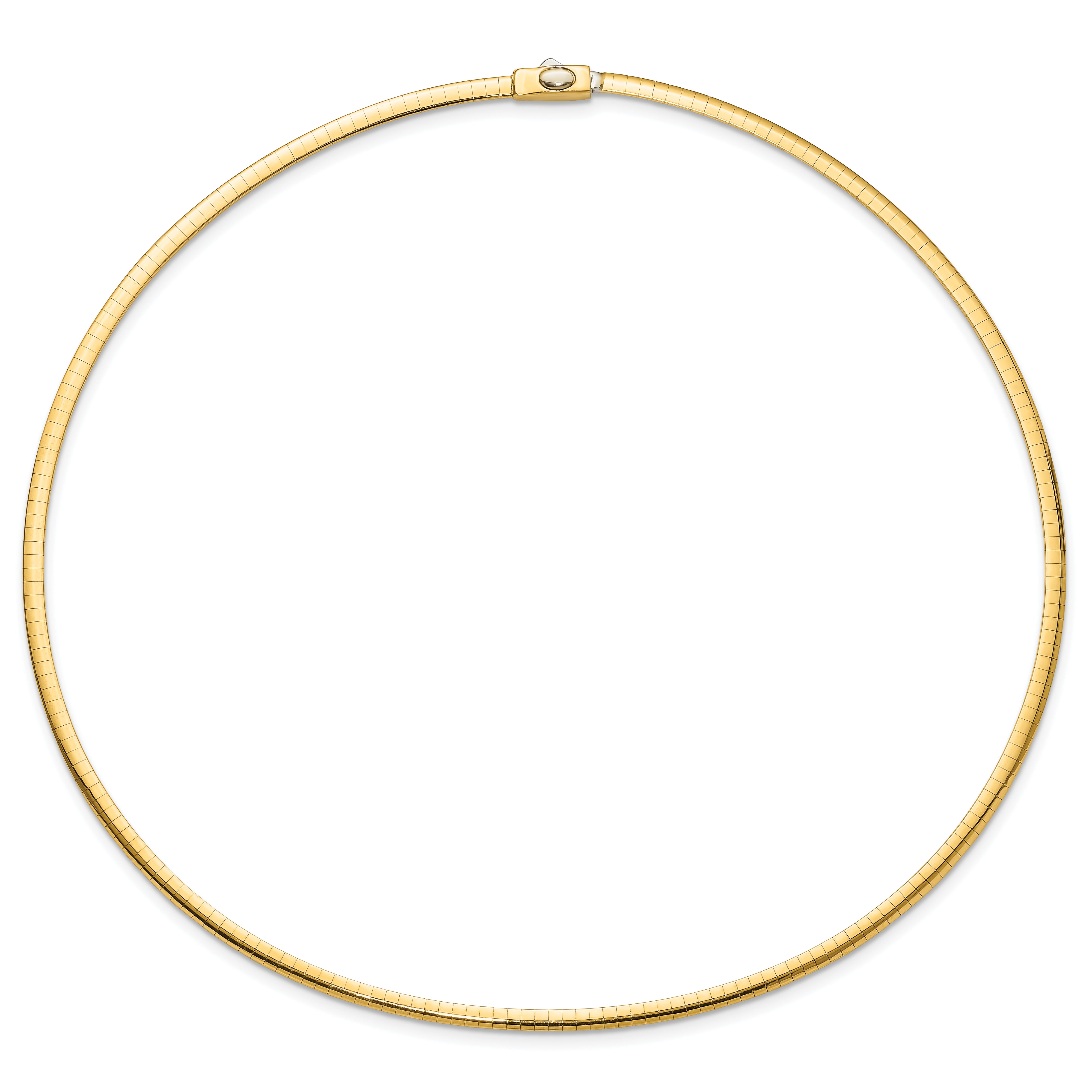 14K Two Tone 3mm Reversible Omega Necklace