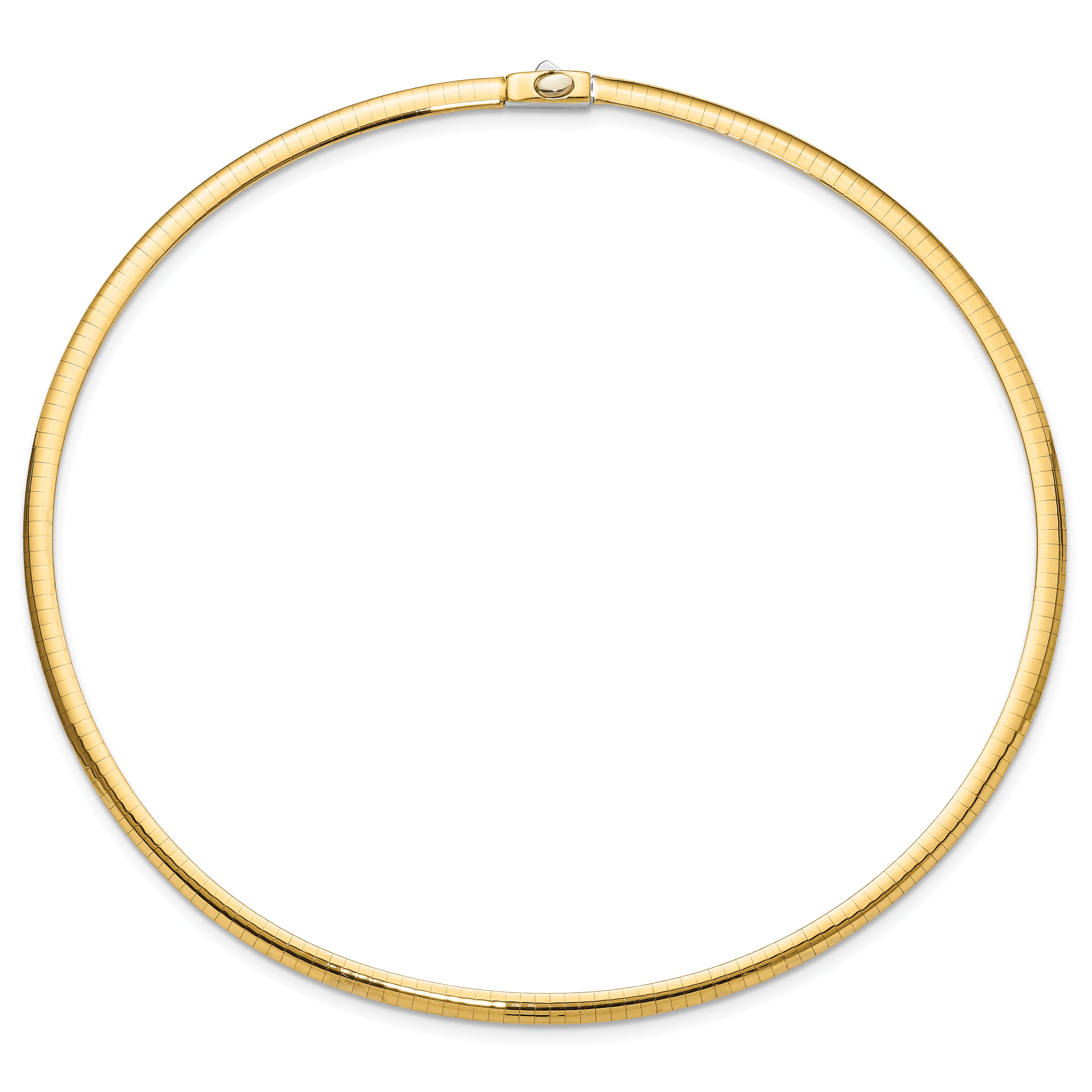 14K Two Tone 4mm Reversible Omega Necklace