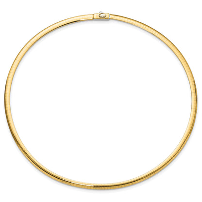 14K Two Tone 4mm Reversible Omega Necklace