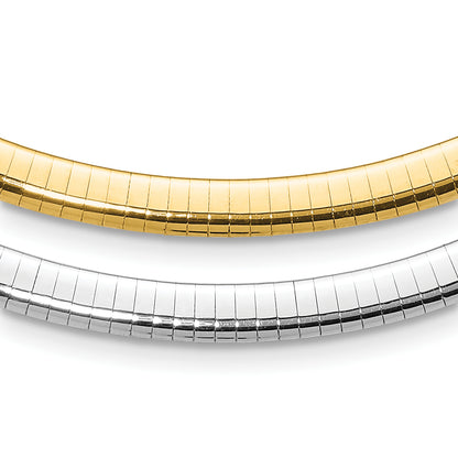 14K Two Tone 6mm Reversible Omega Necklace
