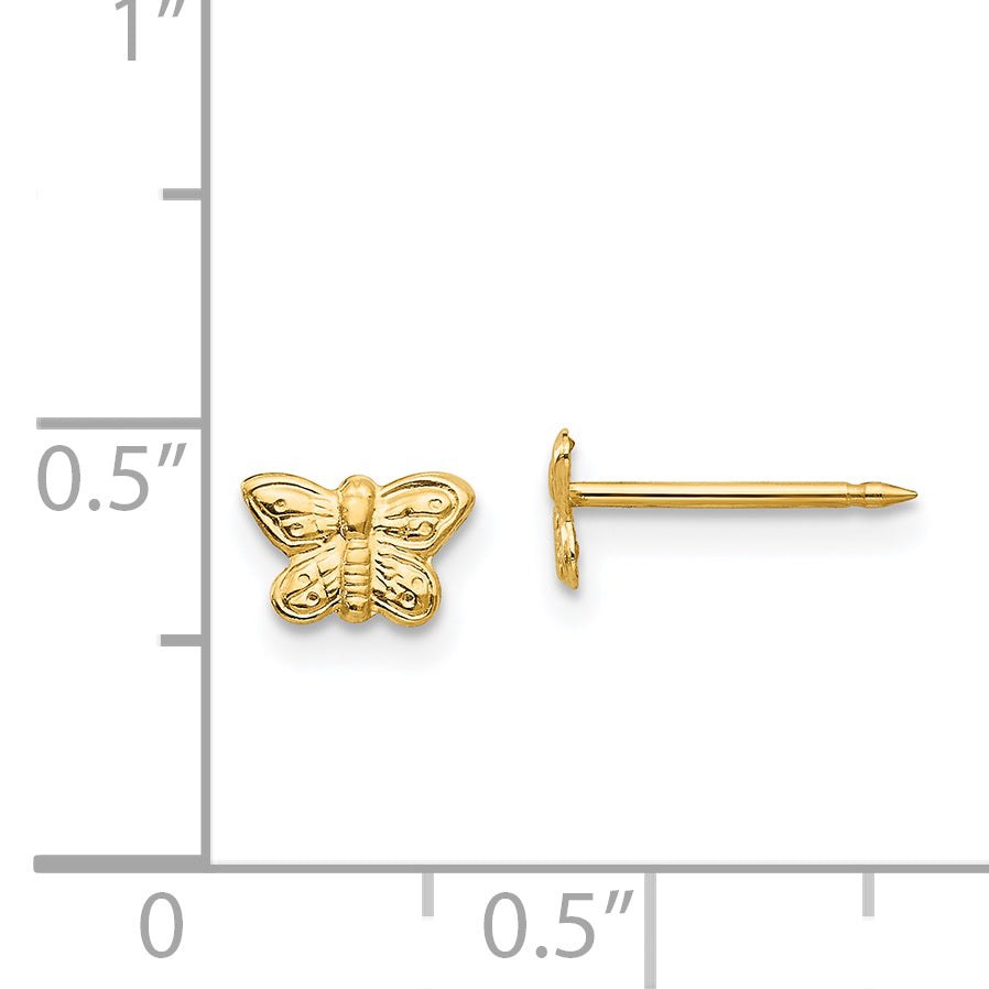 14K Yellow Gold Inverness 4mm Ball/Long Post Earrings