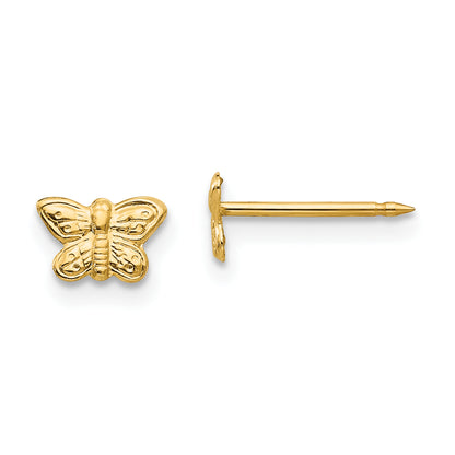 14K Yellow Gold Inverness 4mm Ball/Long Post Earrings