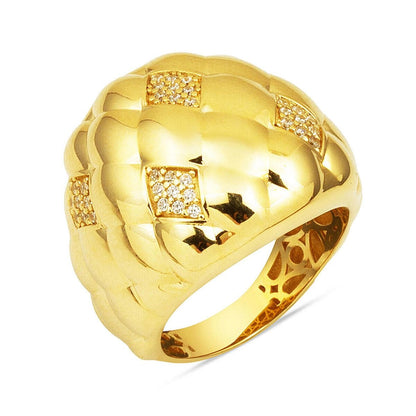 14K Yellow Gold Veloria Design Cubic Zirconia Ring