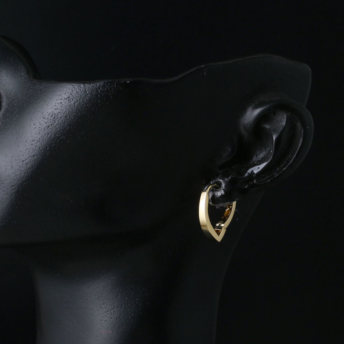 14K Yellow Gold Leaf Hoop Earrings