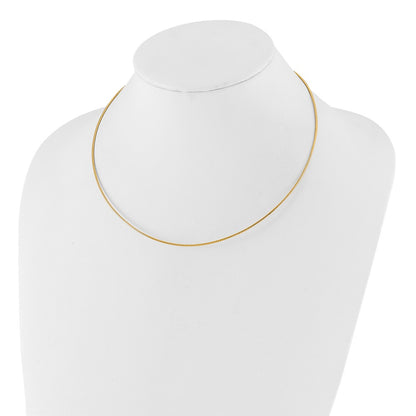 14K Yellow Gold 1.2mm Detachable Clasp Omega Necklace