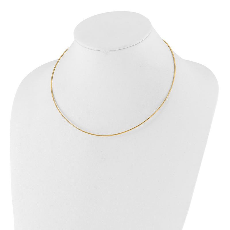 14K Yellow Gold 1.2mm Detachable Clasp Omega Necklace