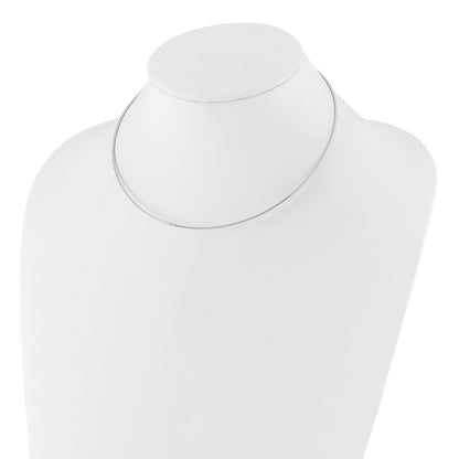 14K White Gold 1.2mm Detachable Clasp Omega Necklace