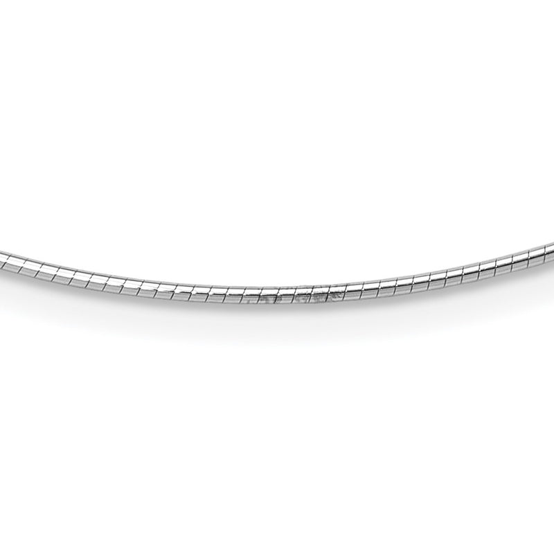 14K White Gold 1.2mm Detachable Clasp Omega Necklace