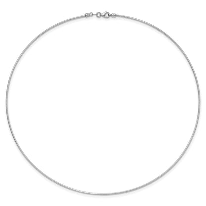 14K White Gold 1.2mm Detachable Clasp Omega Necklace