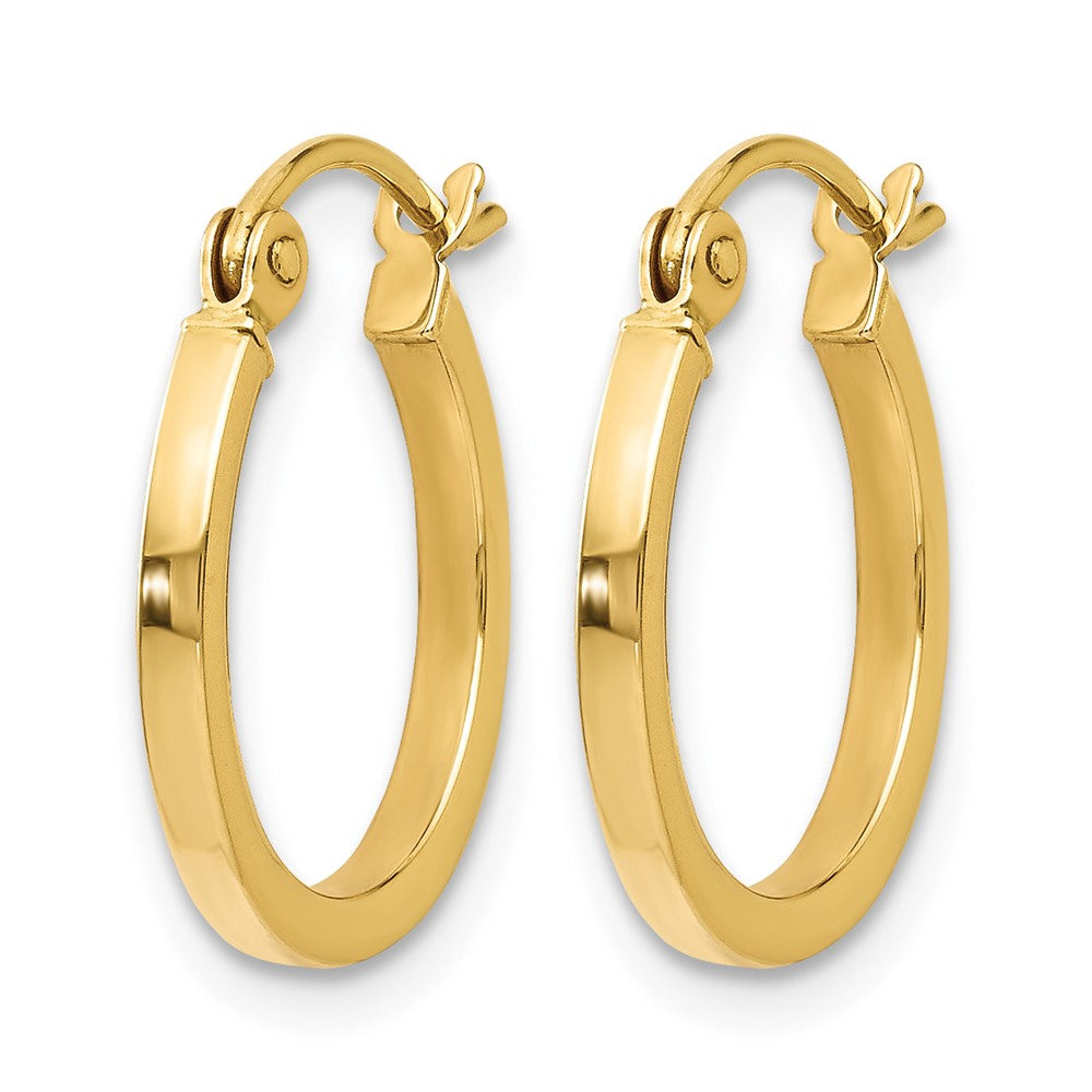 14K Yellow Gold Polished Hoop Earrings