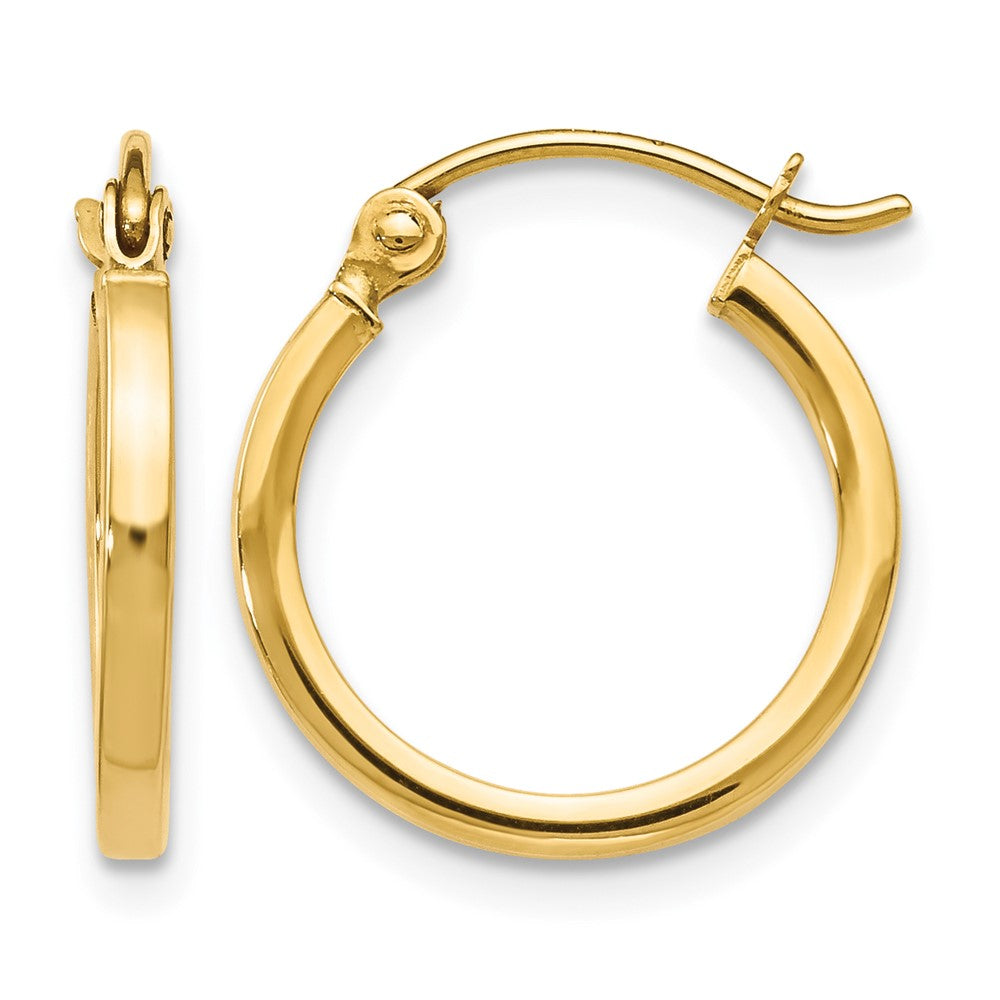14K Yellow Gold Polished Hoop Earrings
