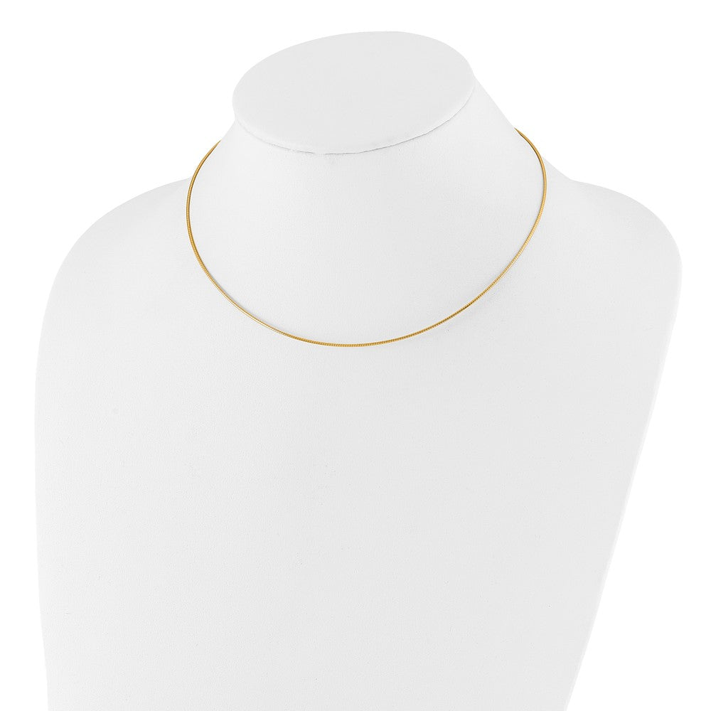 14K Yellow Gold 1mm Round Detachable Clasp Omega Necklace