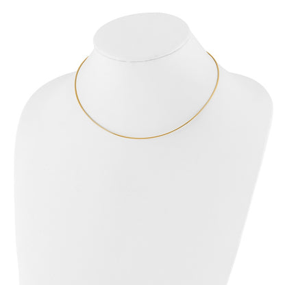 14K Yellow Gold 1mm Round Detachable Clasp Omega Necklace