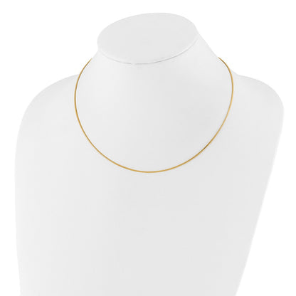 14K Yellow Gold 1mm Round Detachable Clasp Omega Necklace
