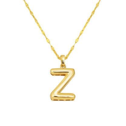 14K Yellow Gold Balloon Initial Z Necklace