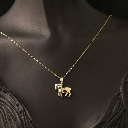 14K Yellow Gold Aries Zodiac Pendant