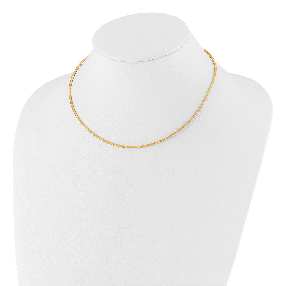 14K Yellow & Rhodium White Gold Reversible Adj. Omega Necklace