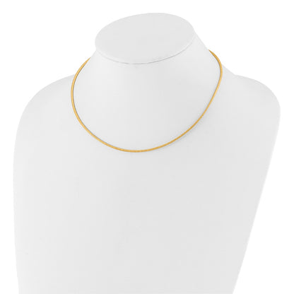 14K Yellow & Rhodium White Gold Reversible Adj. Omega Necklace