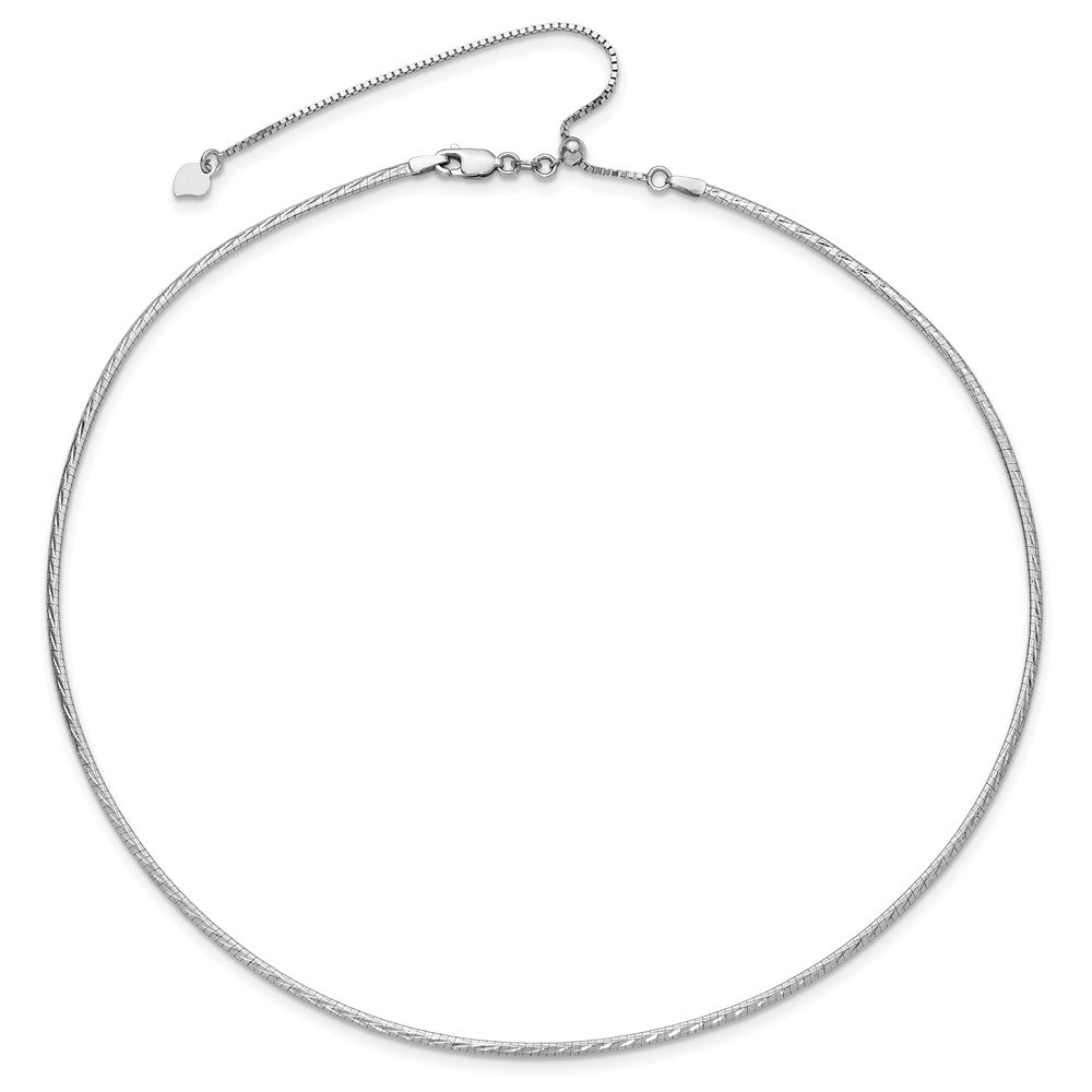 14K Yellow & Rhodium White Gold Reversible Adj. Omega Necklace
