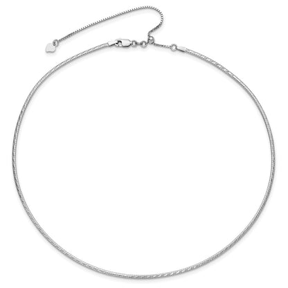 14K Yellow & Rhodium White Gold Reversible Adj. Omega Necklace