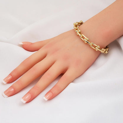14K Yellow Gold Designer Inspired Hinged Cuff Bangle (19.09 g)